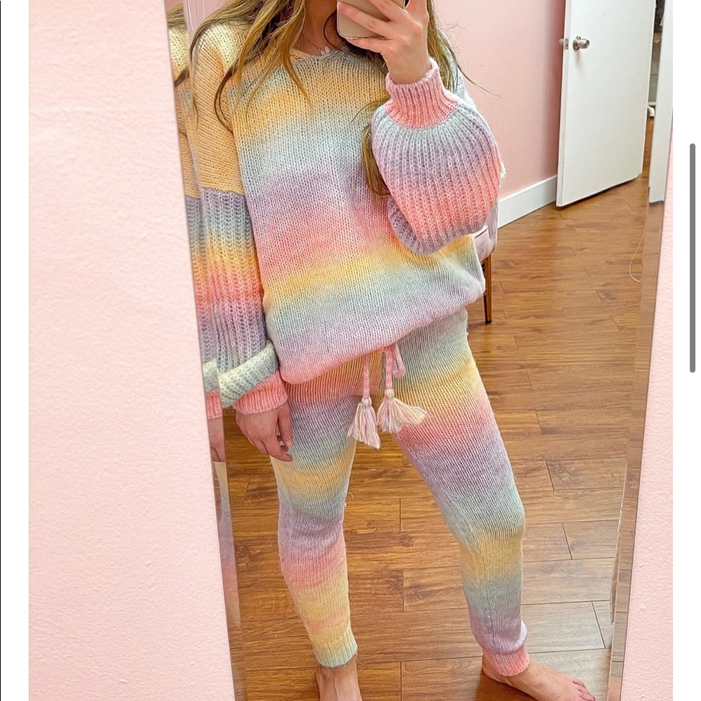 Pastel rainbow loungewear set